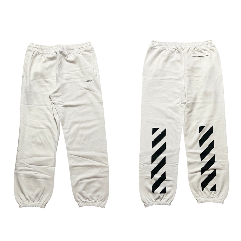 New Off-White Diagonal Stripe Sweatpants White Mens Size XL